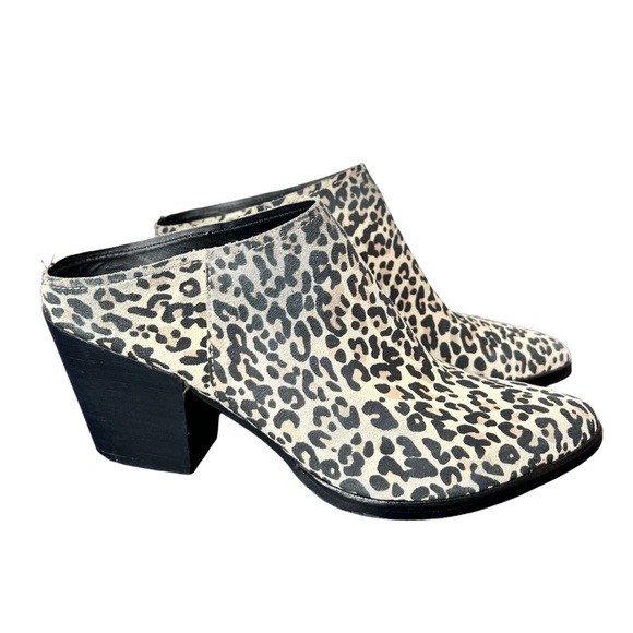 Dolce Vita Raven Leopard Cheetah Heeled Slip On Fall Boot Mule Shoe Size 7.5 - Picture 1 of 16